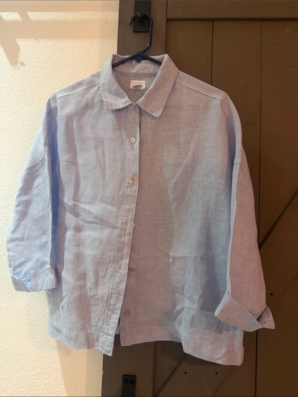 Sigrid Olsen Pale Blue Casual Button-Down Shirt